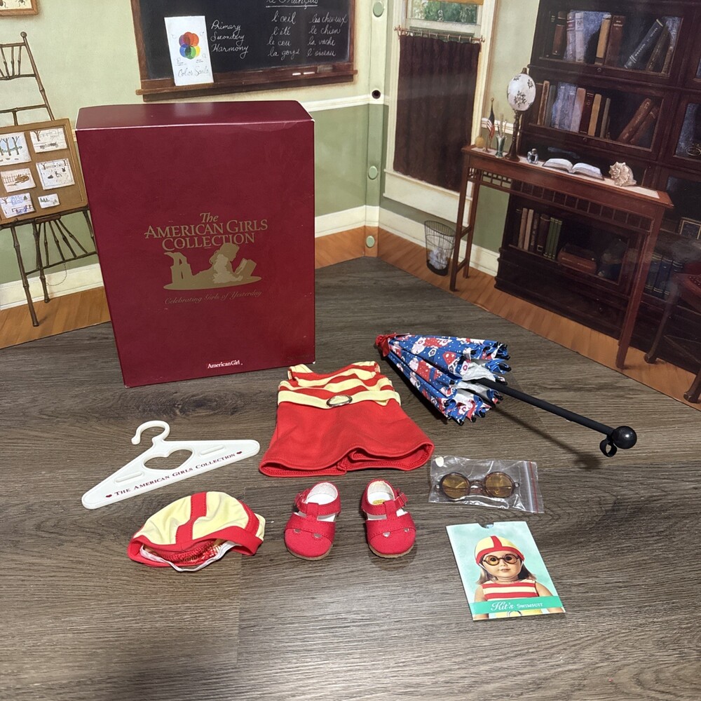 American Girl Kit’s 1934 Bathing Suit New Complete